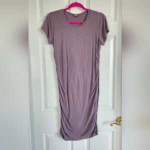 Tahari Gray Ruched TShirt Dress